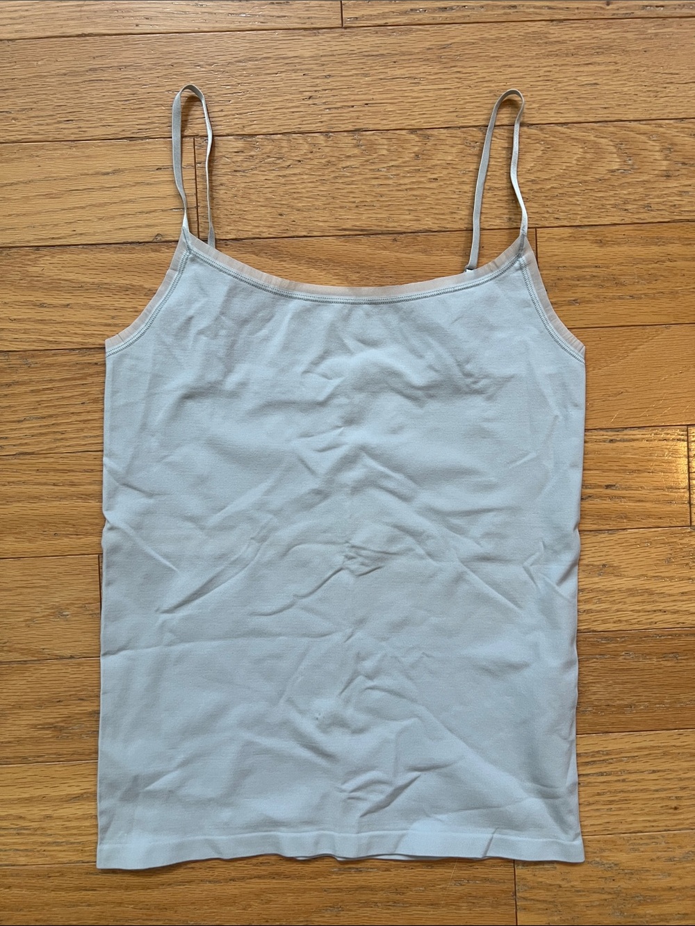 Ann Taylor Light Grey Stretch Cami w/ Spaghetti Straps & Mesh Trim  - MED - NWT!